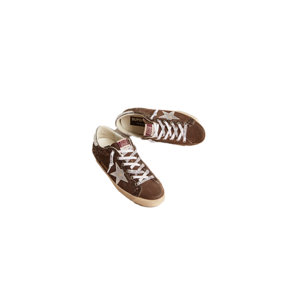 Golden Goose Super-Star LTD in brown glitter and suede with leather star