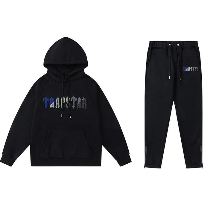 Trapstar Tracksuit Black and Blue